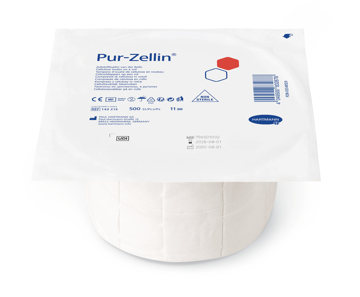 Hartmann Pur-Zellin® unsteril, 4 x 5cm, 500 Stück, 1 Rolle