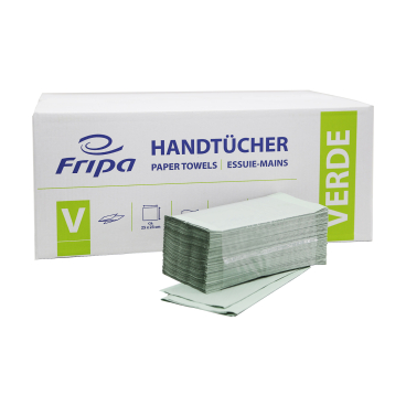 Fripa Falthandtücher Verde 25 x 23 cm, V-Falz - 5.000 Stück