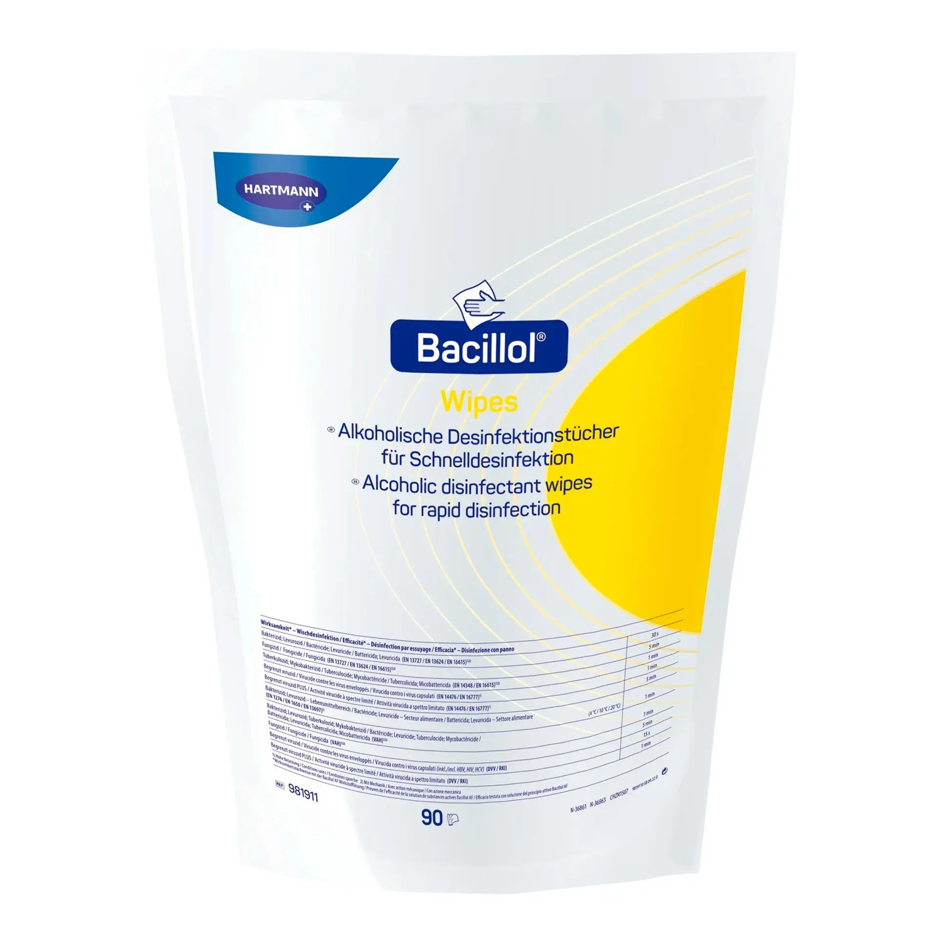 Bacillol Wipes - Standbodenbeutel mit 90 Tüchern, 38 x 20 cm