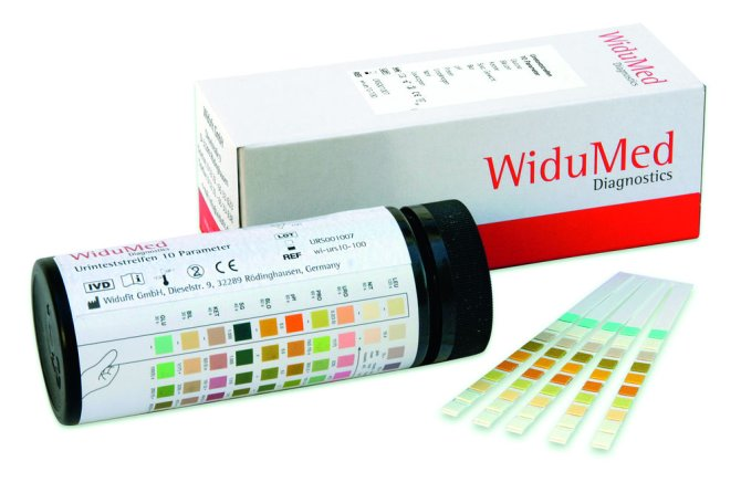 WiduMed Urinteststreifen, 10 Parameter inkl. Leuko, 100 Stück , 1 PACK