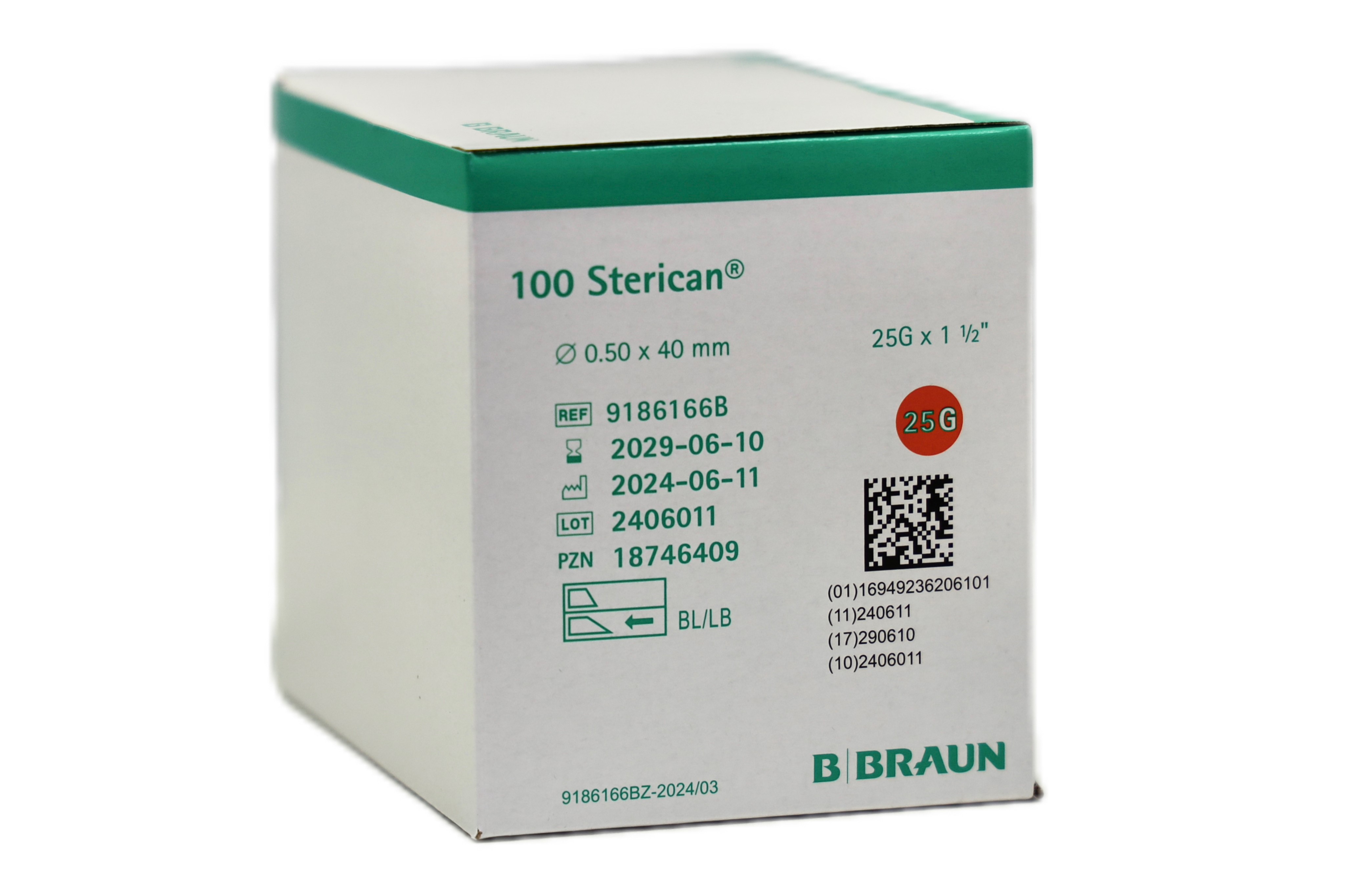 B.Braun Einmal-Kanülen STERICAN® Sondergrößen G 25 x 1 1/2, orange - 100 Stück