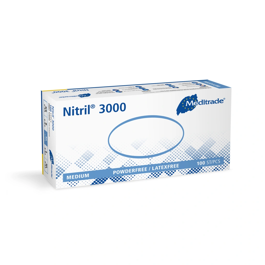 Nitril 3000 weiß - unsteril, puderfrei - Gr. M - 100 Stück