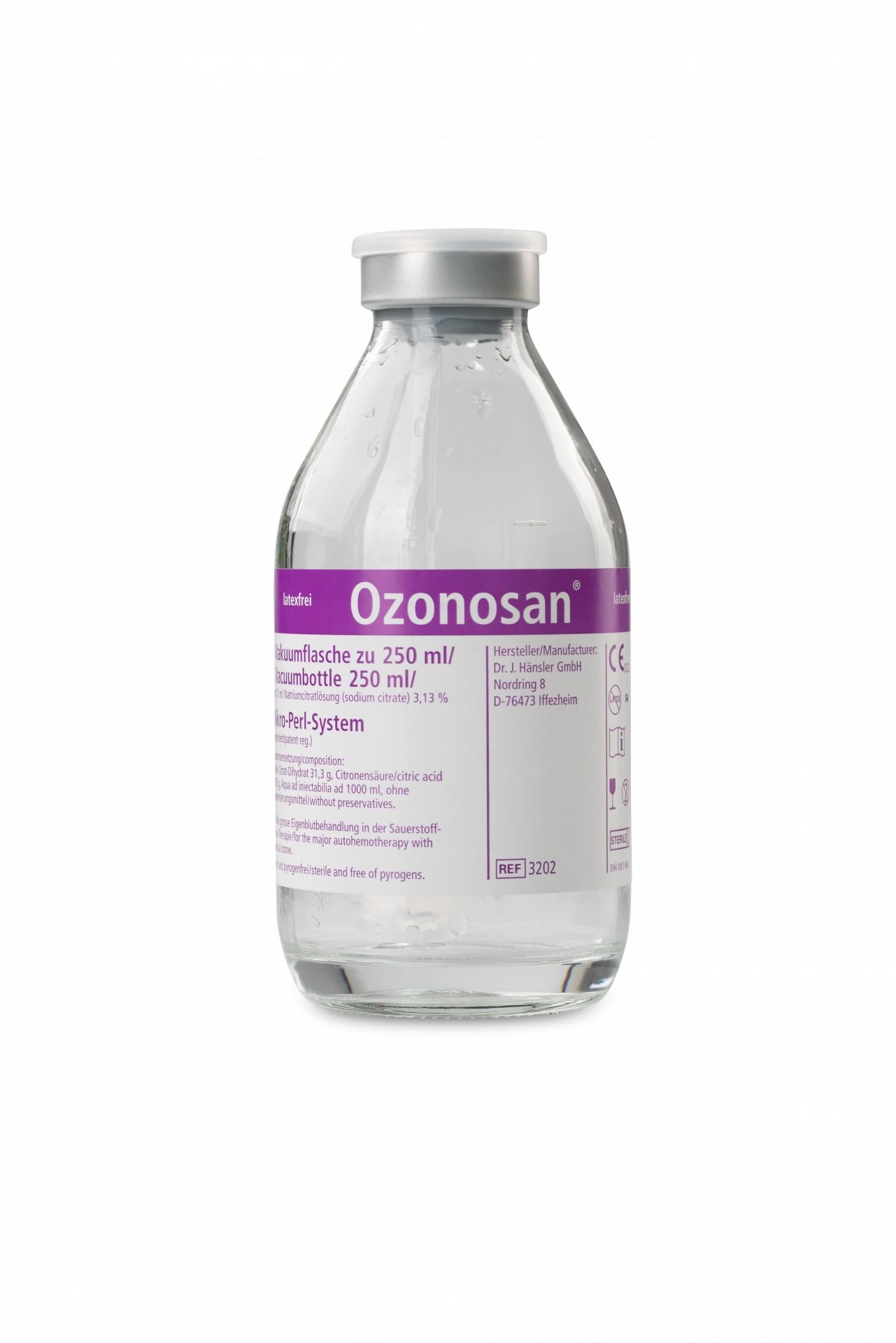 Dr. Hänsler Vakuumflasche mit Mikro-Perl-System 250 ml - 10 Stück