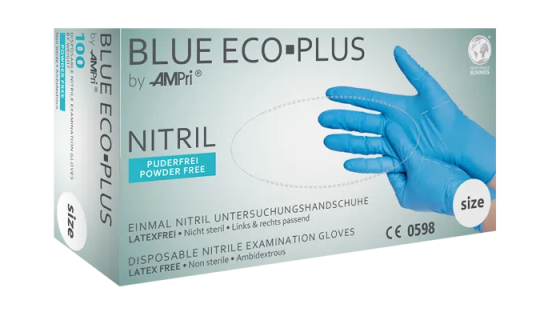 AMPri blue Eco-Plus Nitril-Untersuchungshandschuh - Gr. L - 100 Stück