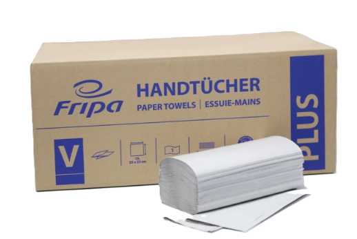 Fripa PLUS-Handtücher 25 x 23 cm, V-Falz - 5.000 Stück