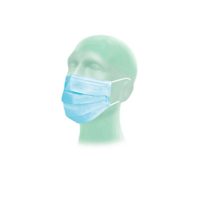 Mundschutz OP-Maske mit Ohrschlaufen blau Typ  IIR 50 Stück EN 14683