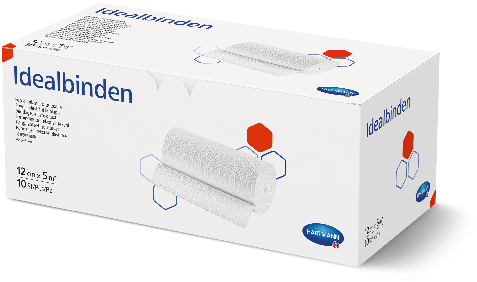 Idealbinden Hartmann - 12 cm x 5 m - ohne Verbandklammern, gedehnt 5 m lang, lose in Kartons