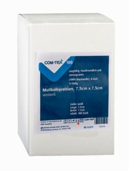 COM-TEX Mullkompressen, 8-fach 5 x 5 cm, unsteril, 100 Stück