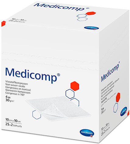 Medicomp Vlieskompressen,  10 x 10 cm, 25 x 2 Stück 