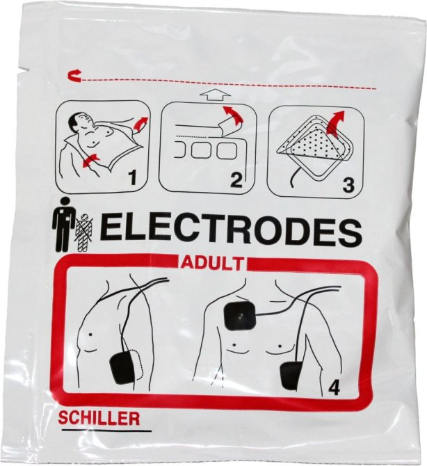 Defibrillations-Elektroden Erwachsene für SCHILLER-Geräte ( PA-1, easyport,easyport plus, APLC, APLC2, DGT7, DG HD-7, AT-101 easy )  - 1 Paar