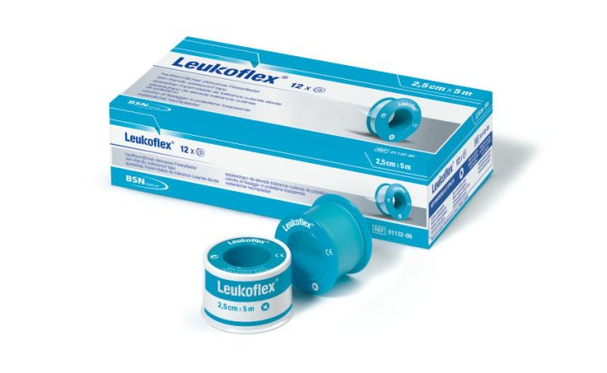 Leukoflex® Rollenpflaster, ohne Schutzring, 5 cm x 5 m, 6 Stück