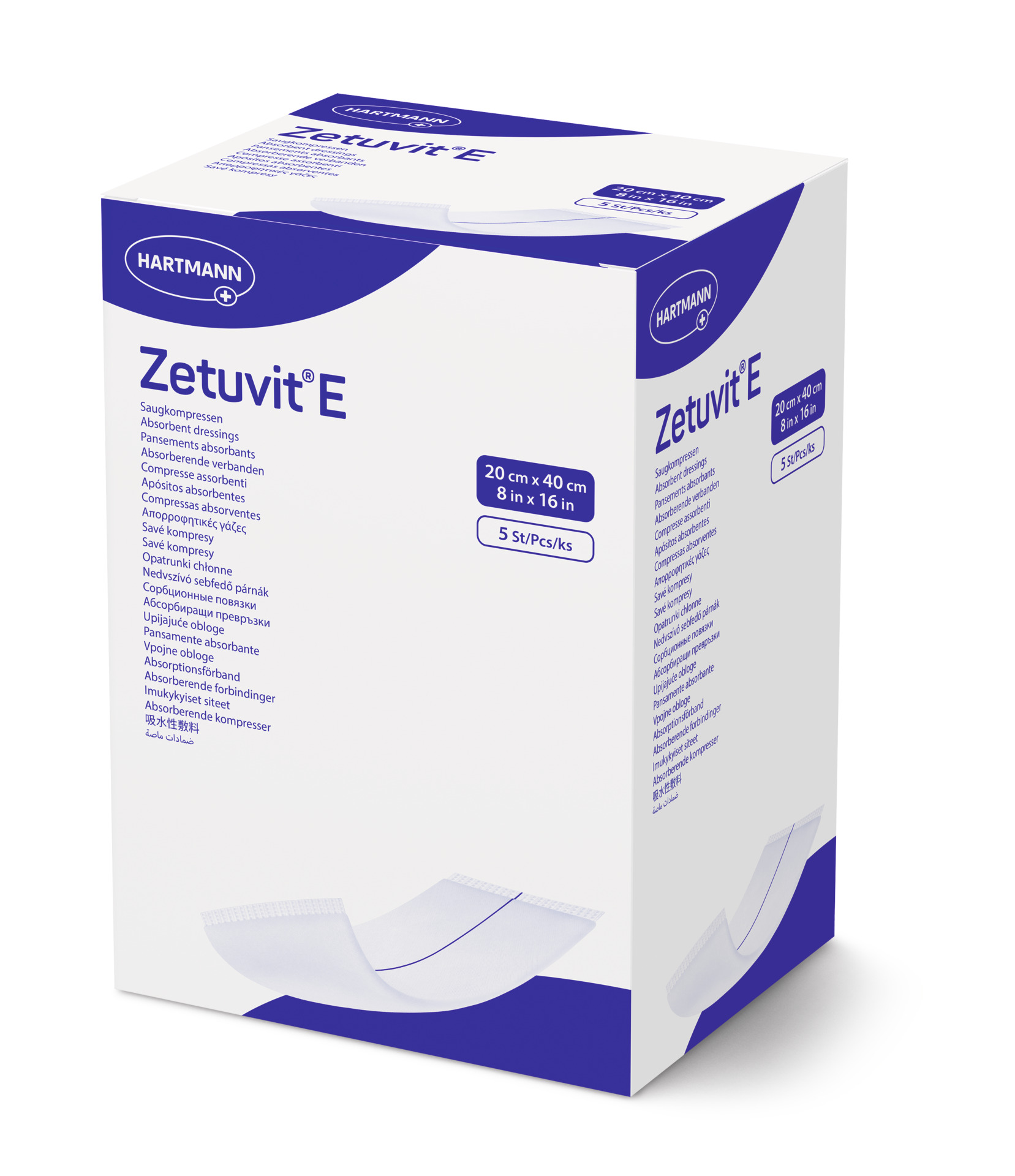 Zetuvit E - 20 x 40 cm - steril - 5 Stück