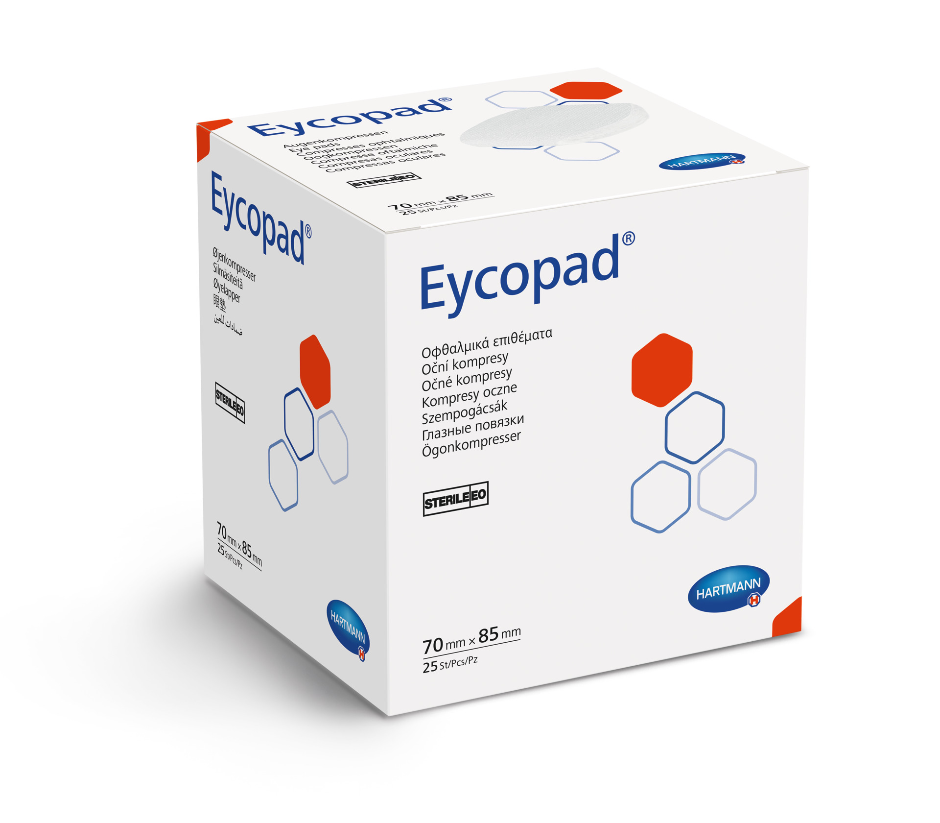 Eycopad Augenkompressen, steril, Hartmann - 70 x 85 mm - 25 Stück