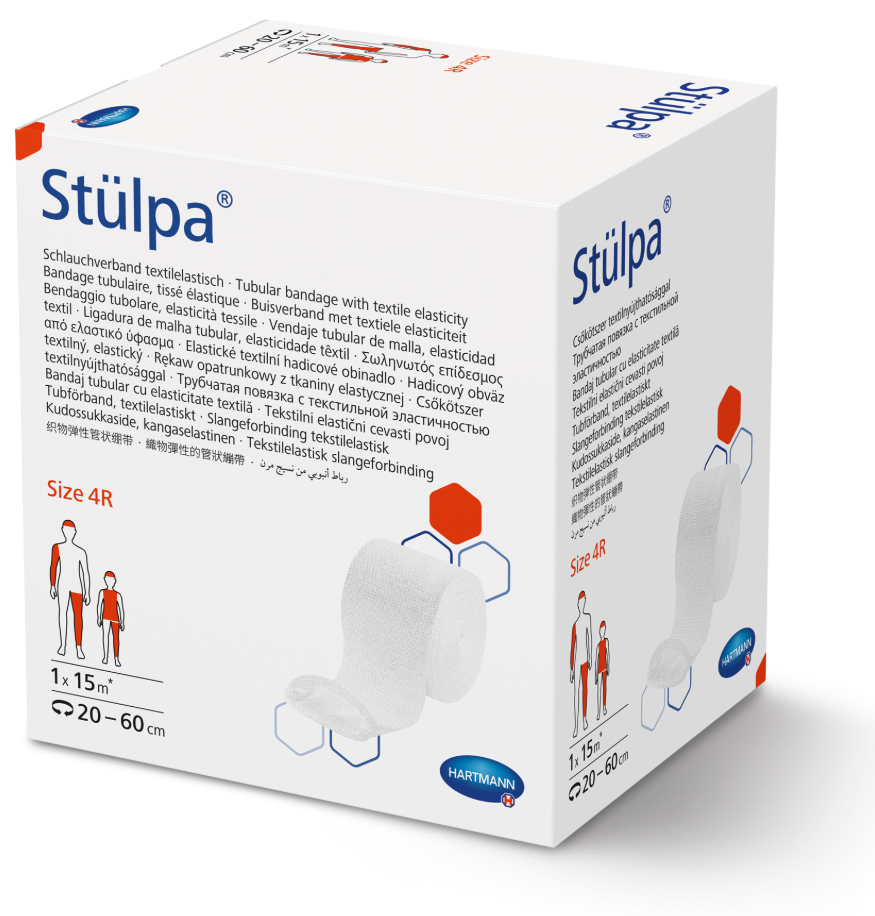 Stülpa Rollen Hartmann - 10 cm x 15 m - Gr. 4 R für Kopf-, Bein-/Achselhöhlenverbände, Gesichtsmasken