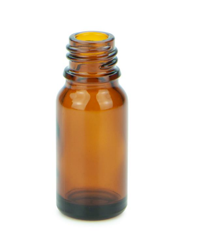 Tropfflasche aus Braunglas mit Gewinde DIN 18, ohne Verschluß, 10ml, 1 Stück