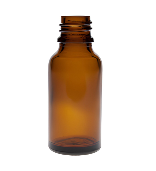 Tropfflasche aus Braunglas mit Gewinde DIN 18, ohne Verschluß, 20ml, 1 Stück