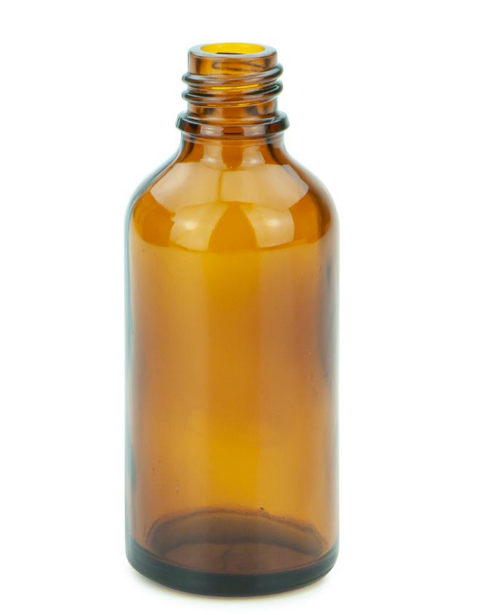 Tropfflasche aus Braunglas mit Gewinde DIN 18, ohne Verschluß, 50ml, 1 Stück