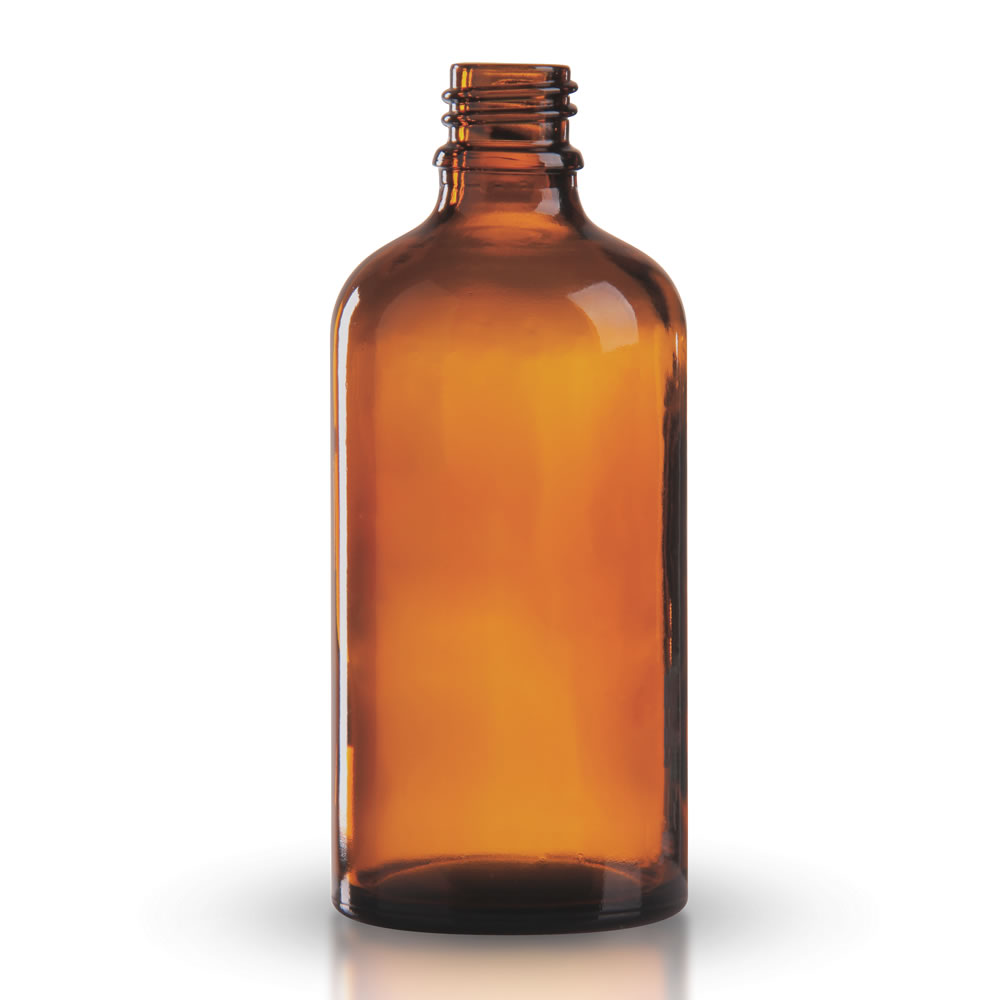 Tropfflasche aus Braunglas mit Gewinde DIN 18, ohne Verschluß, 100ml, 1 Stück