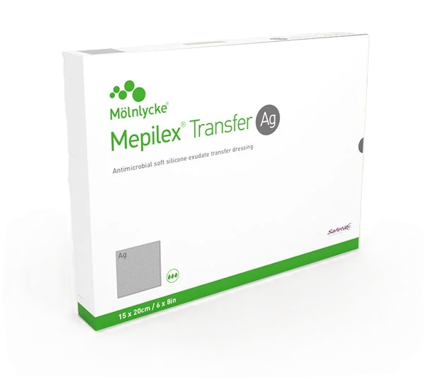 Mepilex® Transfer Ag Schaumverband - 7.5 x 8.5 cm  - 10 Stück
