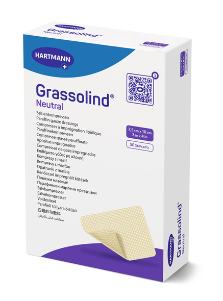 Hartmann Salbenkompresse Grassolind® - 7,5 x 10 cm - 50 Stück