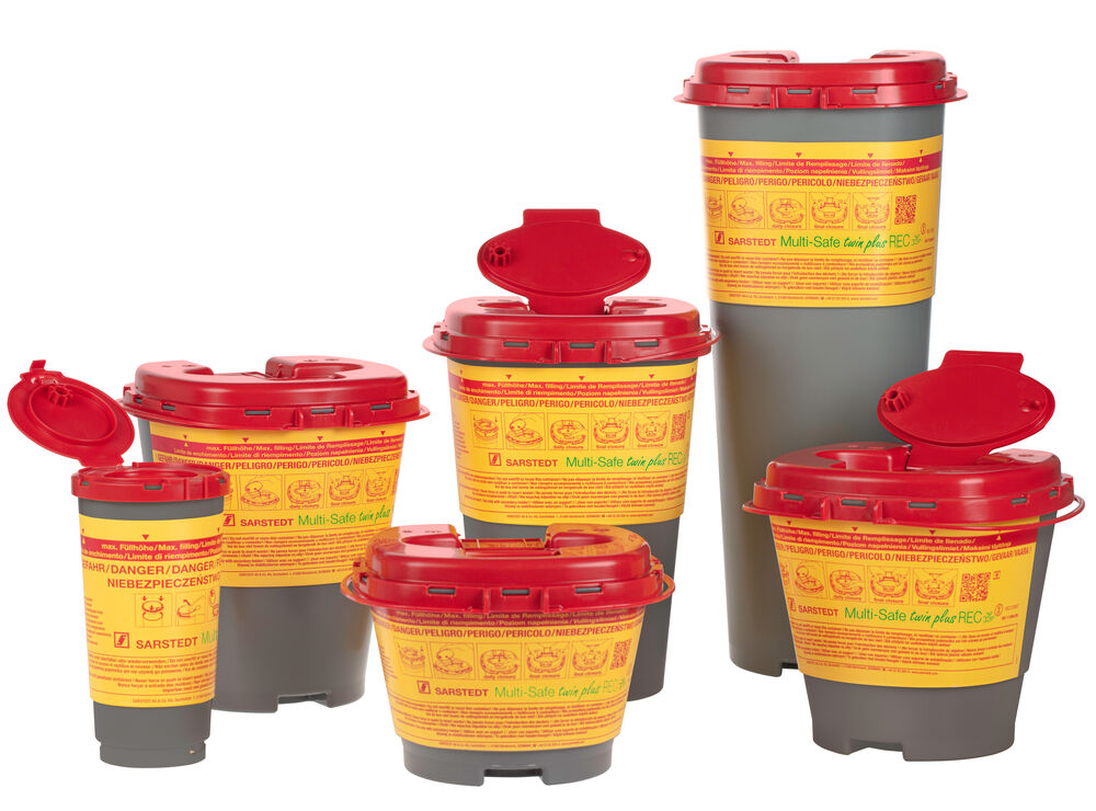 Sarstedt Multi-Safe twin plus Entsorgungsbox 2.0 L | recyceltes Polypropylen 