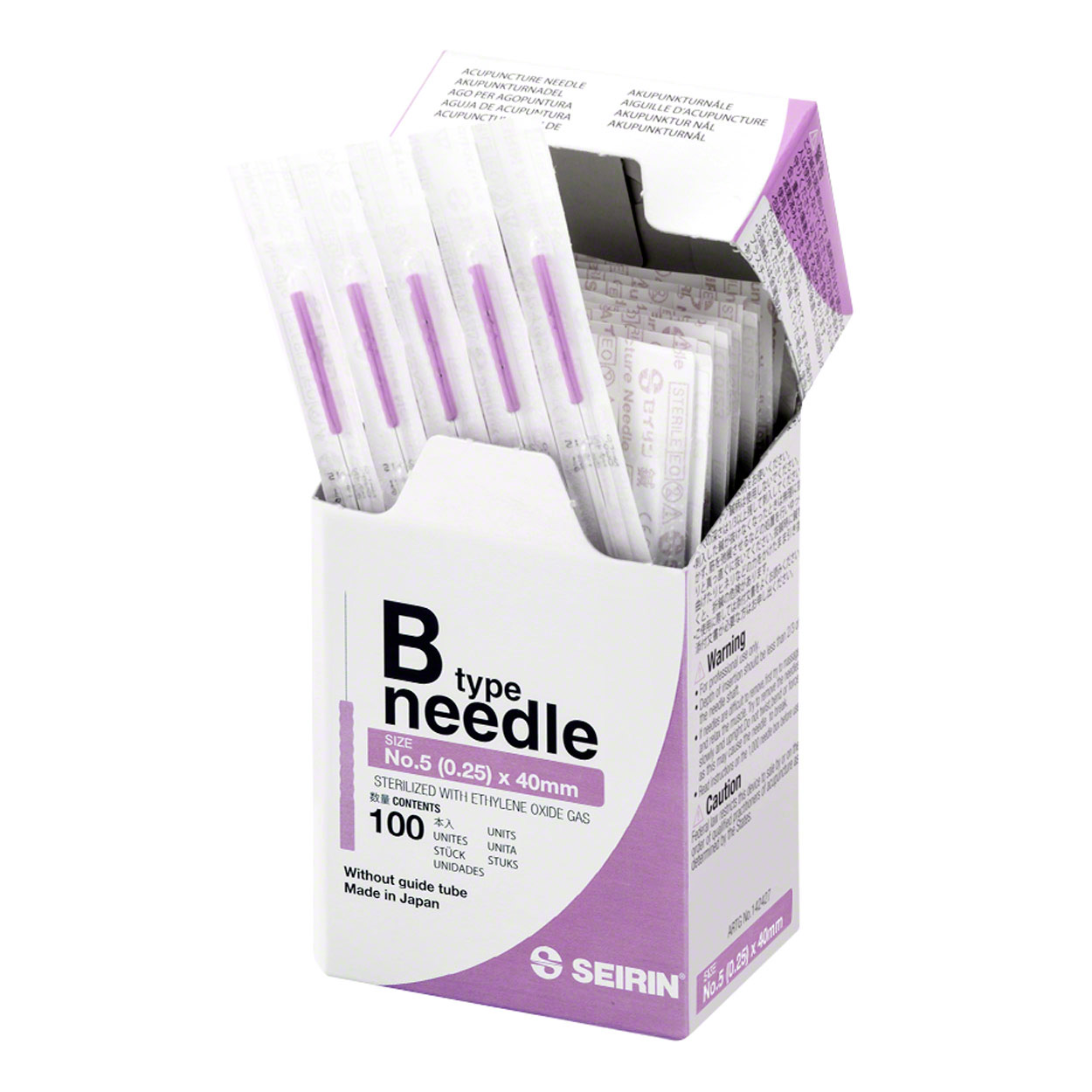 SEIRIN® Akupunkturnadeln B-Typ 0,25 x 40 mm - purpur - 100 Stück