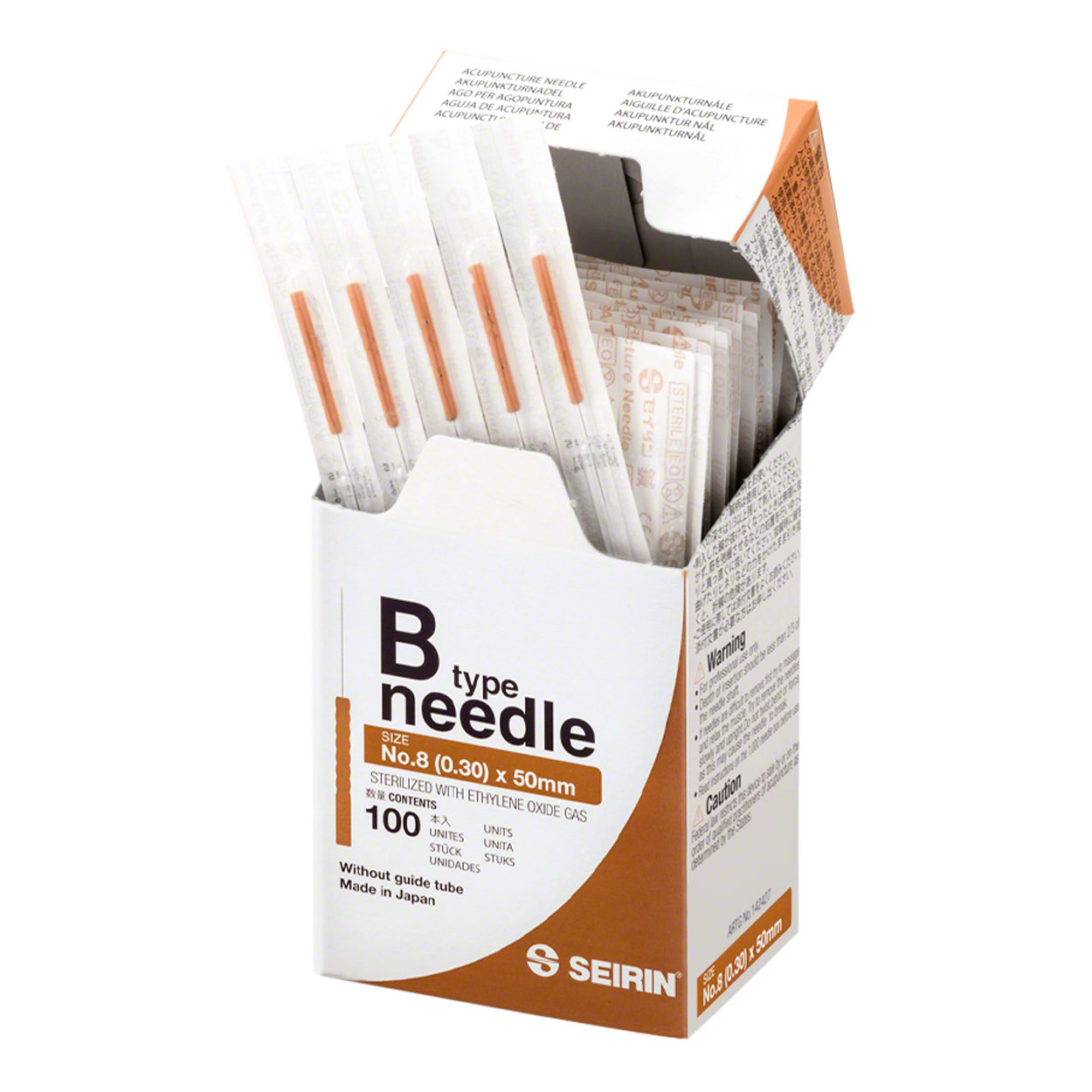 SEIRIN® Akupunkturnadeln B-Typ 0,30 x 50 mm - braun - 100 Stück