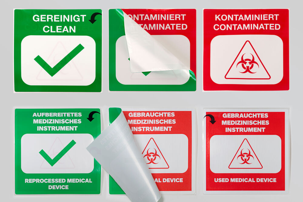 steriCLIN® Infoetiketten aufbereitet/gebraucht - 1 Pack  á  500 Stück