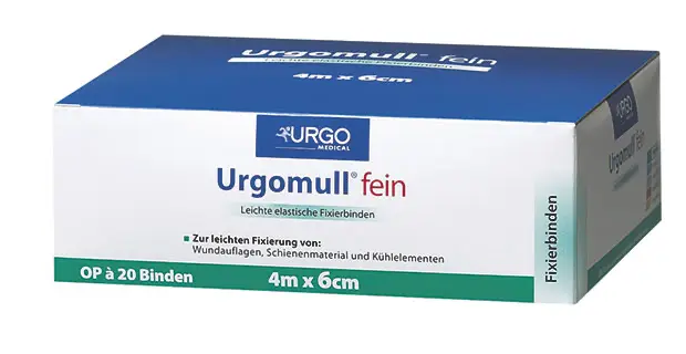 Urgo Urgomull fein Fixierbinde, 4 cm x 4 m, 20 Stück