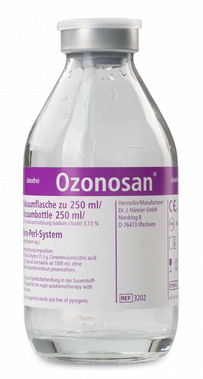 Dr. Hänsler Ozonosan Vakuumflasche Mikro- Perl-System mit 12 ml Natrium-Citrat - 10 Stück