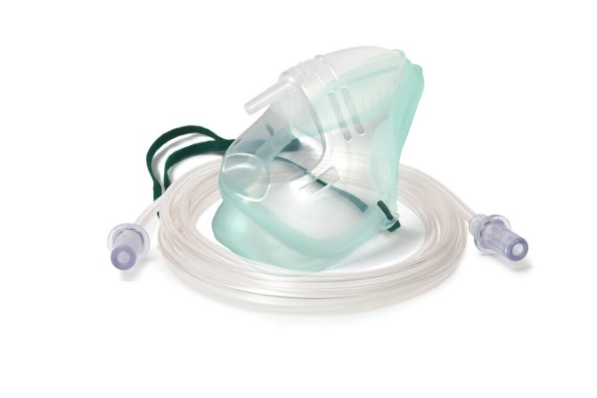 Sauerstoffmaske ECO" mit Schlauch für Erwachsene, (PVC-freie Maske) 2,1m