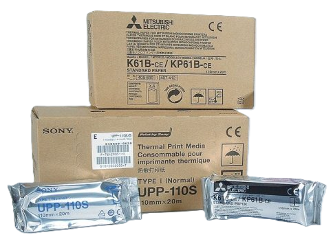 Original Mitsubishi-Videoprinter-Papier K 61 B, 110 mm x 20 m - 1 Rolle