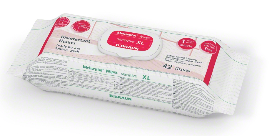 B.Braun Desinfektionstücher Meliseptol® Wipes sensitive Flow Pack XL mit 42 Tüchern