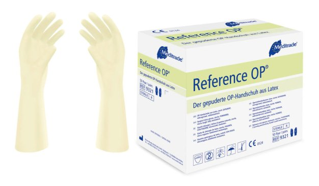 Reference Latex OP-Handschuhe gepudert, steril, paarweise, Gr. 7,5, 50 Paar