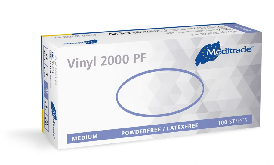 Untersuchungs-Handschuhe Vinyl 2000 PF, unsteril, puderfrei, Gr. M, 100 Stück