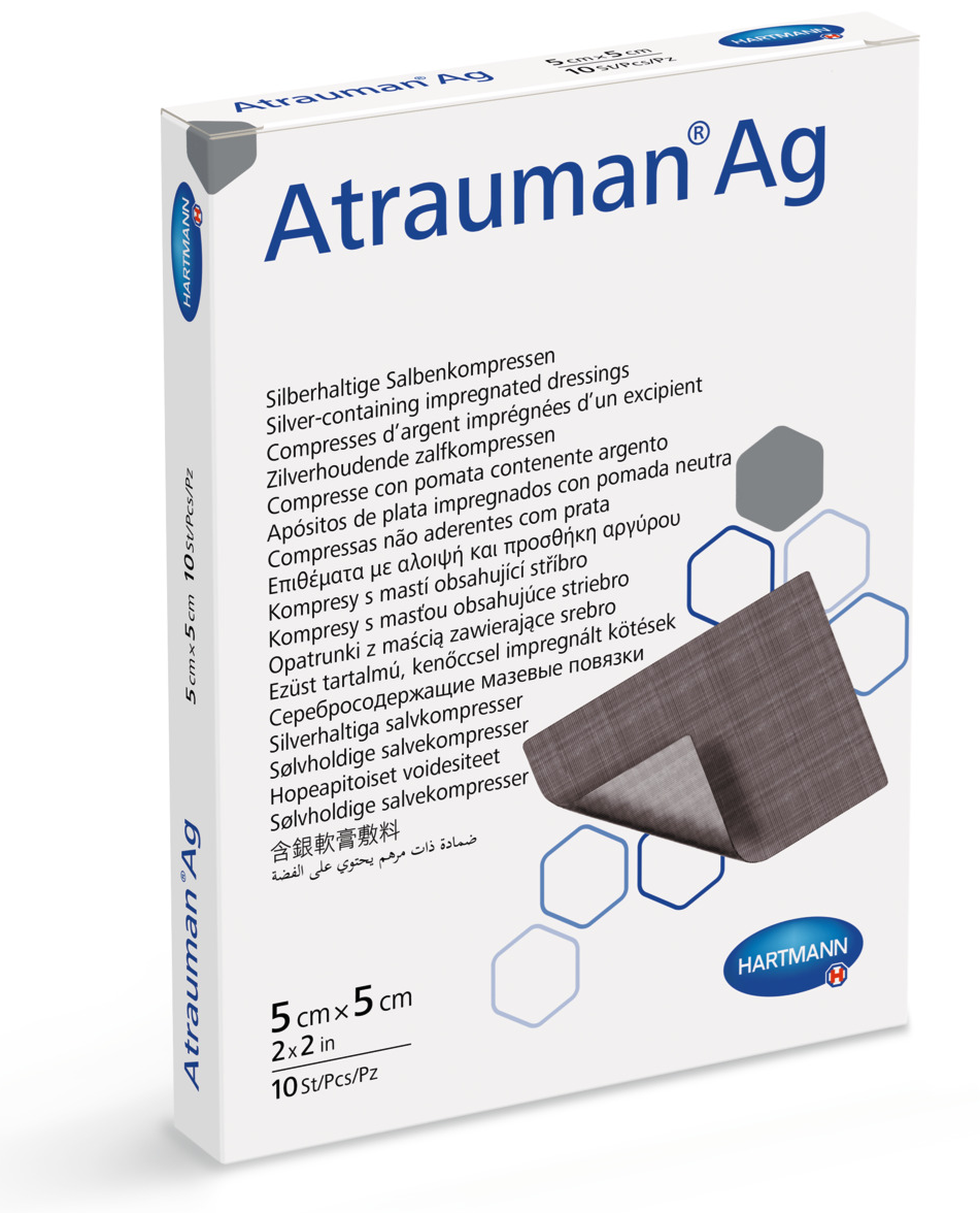 Hartmann Salbenkompressen Atrauman® Ag - 5 x 5 cm - 10 Stück