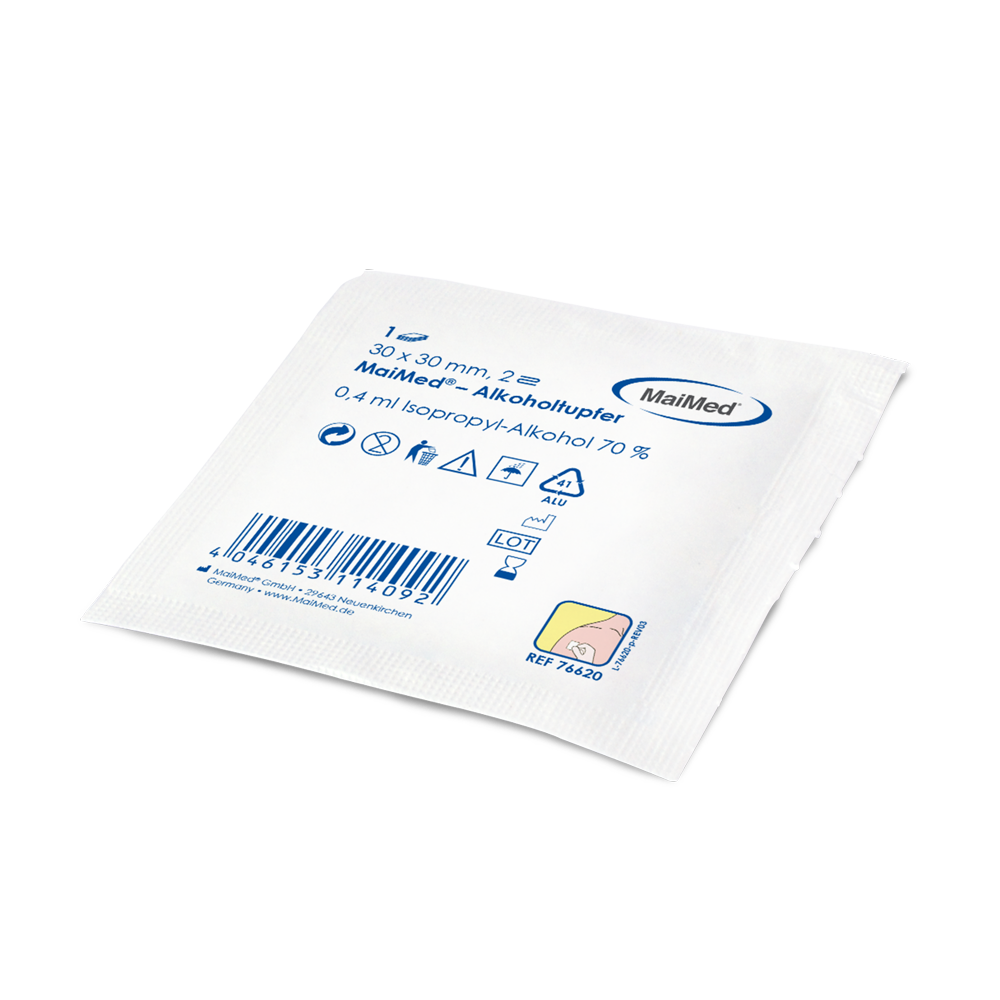 MaiMed Alkoholtupfer - 60 mm x 30 mm - 100 Stück