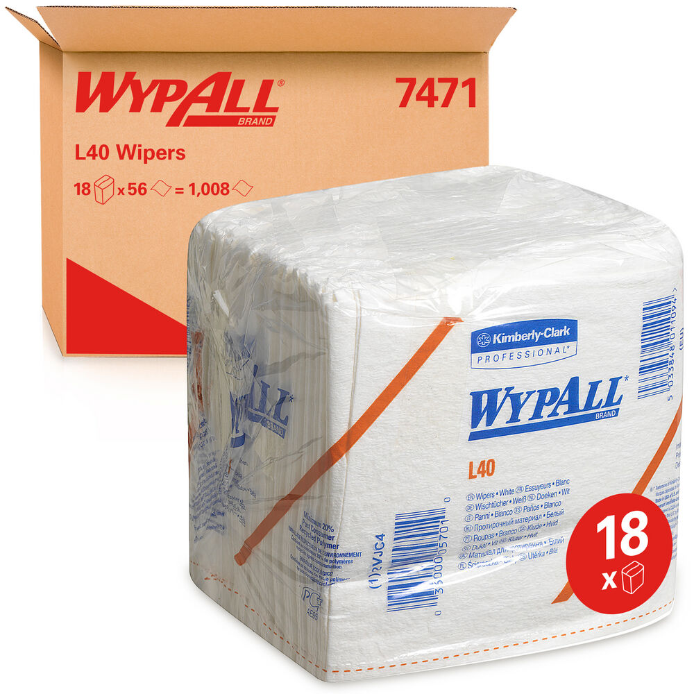 Kimberly Clark Wypall L 40 Wischtücher 31,7 x 30,4 cm - 18 Packungen a 56 Tücher