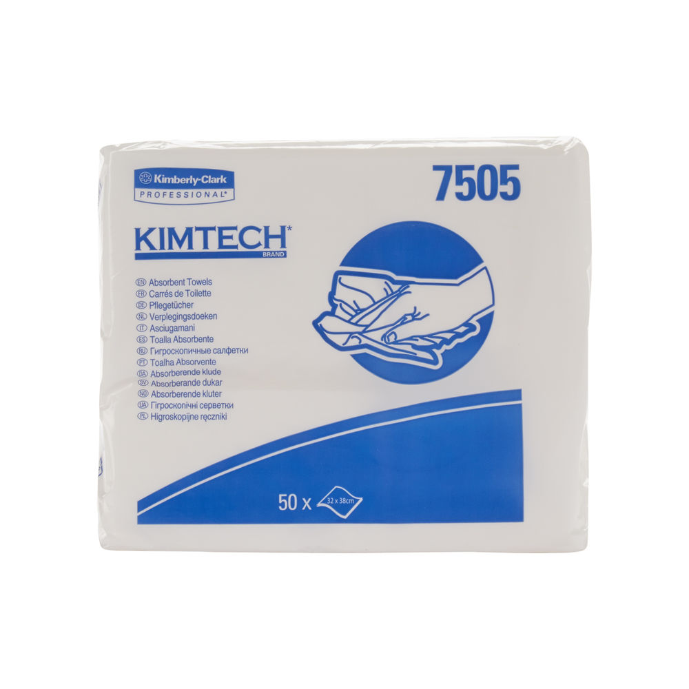 KIMTECH - saugfähige, weiße Handtücher - 32 x 38 cm - 1 Pack á 50 Tücher