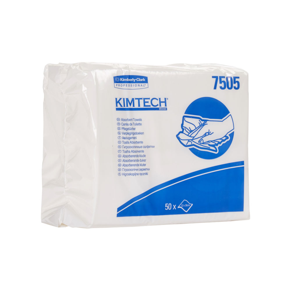 KIMTECH - saugfähige, weiße Handtücher - 32 x 38 cm - 1 Pack á 50 Tücher
