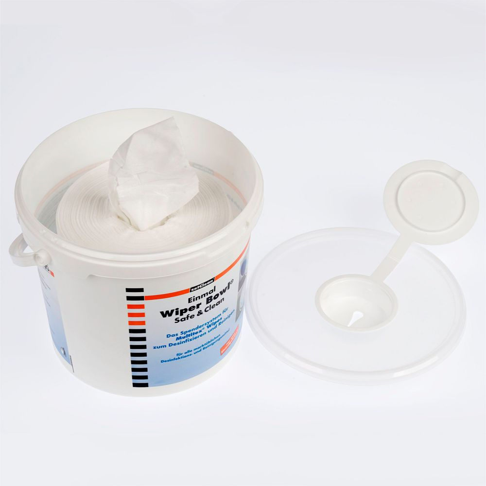 ZVG Multitex®Wipes mit Einmal-Wiper Bowl® Safe & Clean Einmal-Tuchspendersystem Standard, fein gelocht