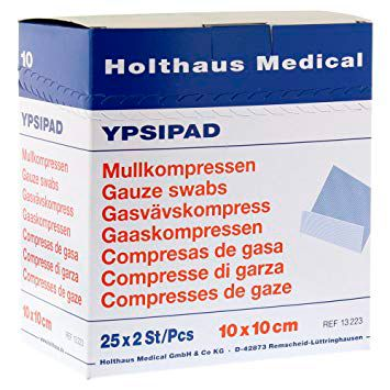Holthaus Medical YPSIPAD Mullkompressen unsteril - 10 x 10 cm - 100 Stück