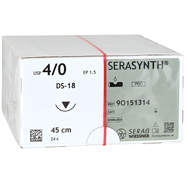 Serag-Wiessner SERASYNTH® violett Nahtmaterial DS18, 3-0, 45cm - 24 Stück