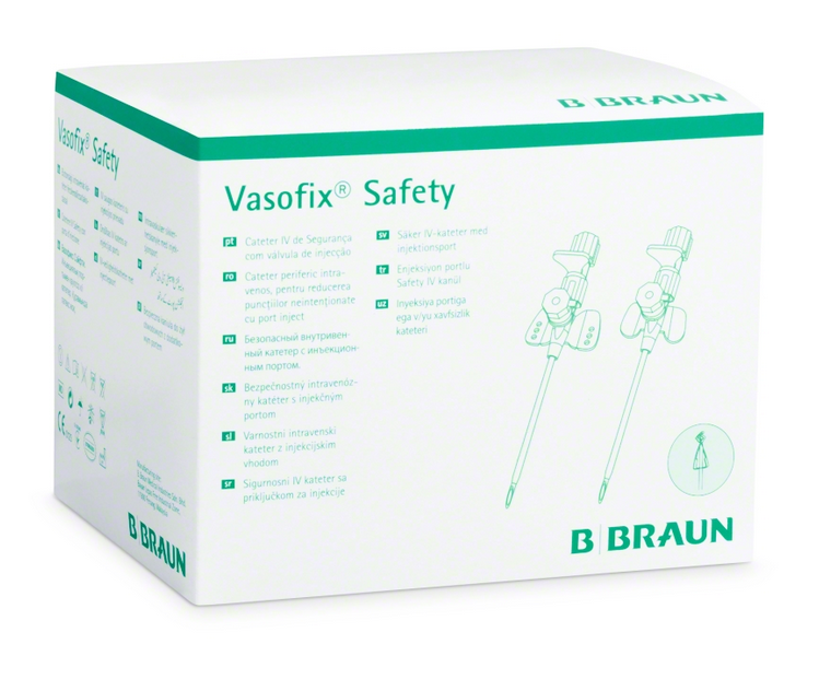B. Braun Vasofix® Safety gelb - Venenverweilkanüle - G 24 - 0,7 x 19 mm - mit FEP-Katheter