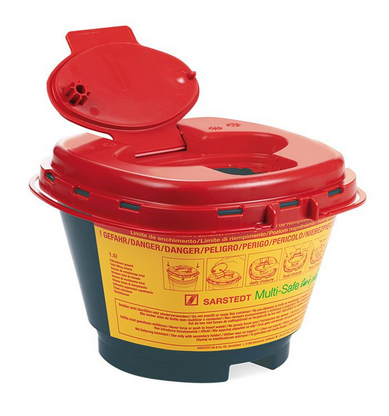 Sarstedt Multi-Safe twin plus Entsorgungsbox 1.5 L | recyceltes Polypropylen 