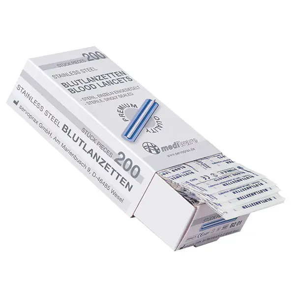 Mediware Blutlanzetten Premium Edelstahl steril  - 200 Stück