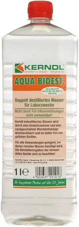 Bidestilliertes Wasser - Laborwasser 1 Liter