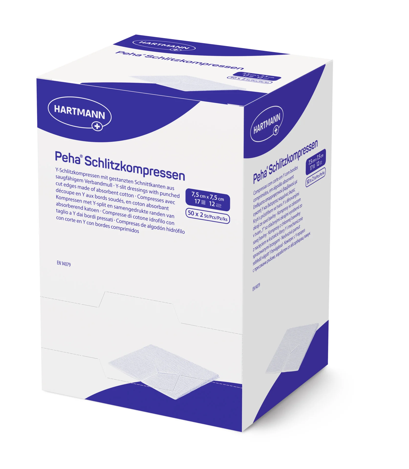 Peha® Schlitzkompressen steril - 10 x 10 cm - 50 x 2 Stück
