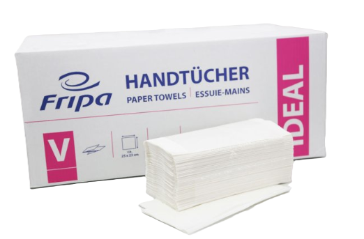 Fripa Ideal Falthandtücher 25 x 23 cm, V-Falz - 5.000 Stück