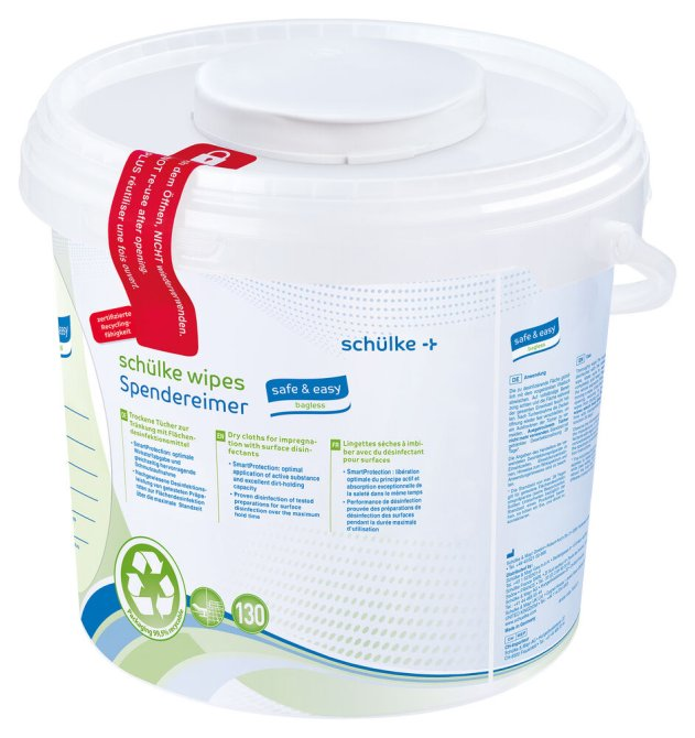 schülke wipes safe & easy bagless system - 1 Pack  á  6 x 130 Tüchern